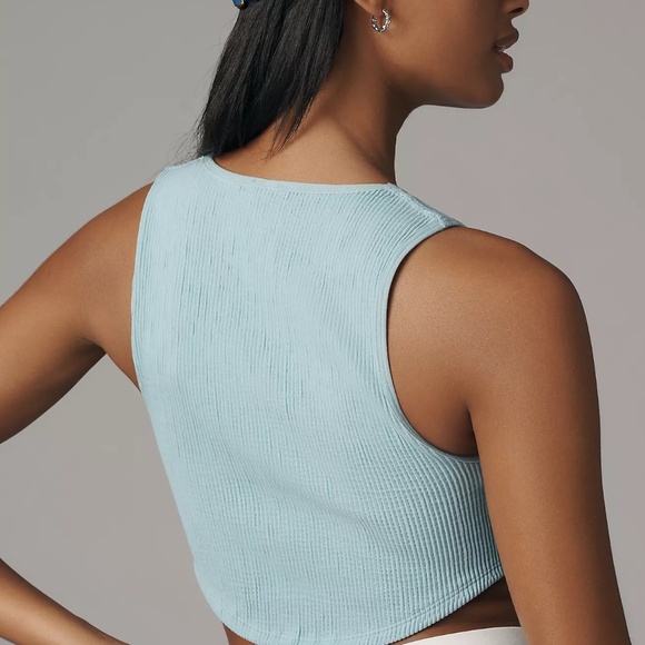 By Anthropologie Seamless Henley Crop Top - Picture 3 of 4